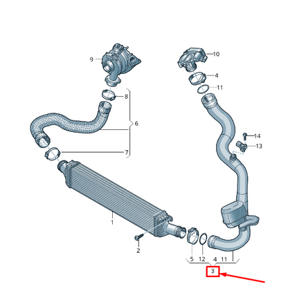 new audi a6 c8 left engine intercooler pressure pipe 4k0145673ak original