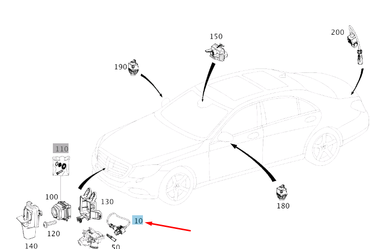 new mercedes-benz s w222 front camera a0009054002 original