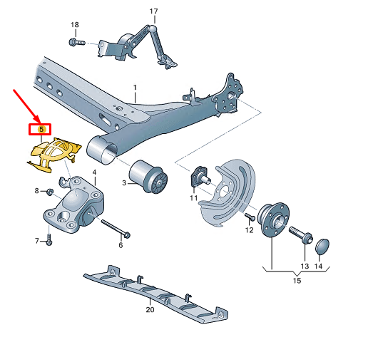 new audi a1 gb rear right axle bearing bracket cover 2q0501476c original