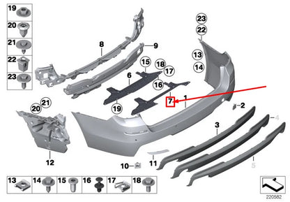 NEW BMW 5 TOURING F11 REAR BUMPER BOTTOM CENTRE GUIDE 51128049241 ORIGINAL