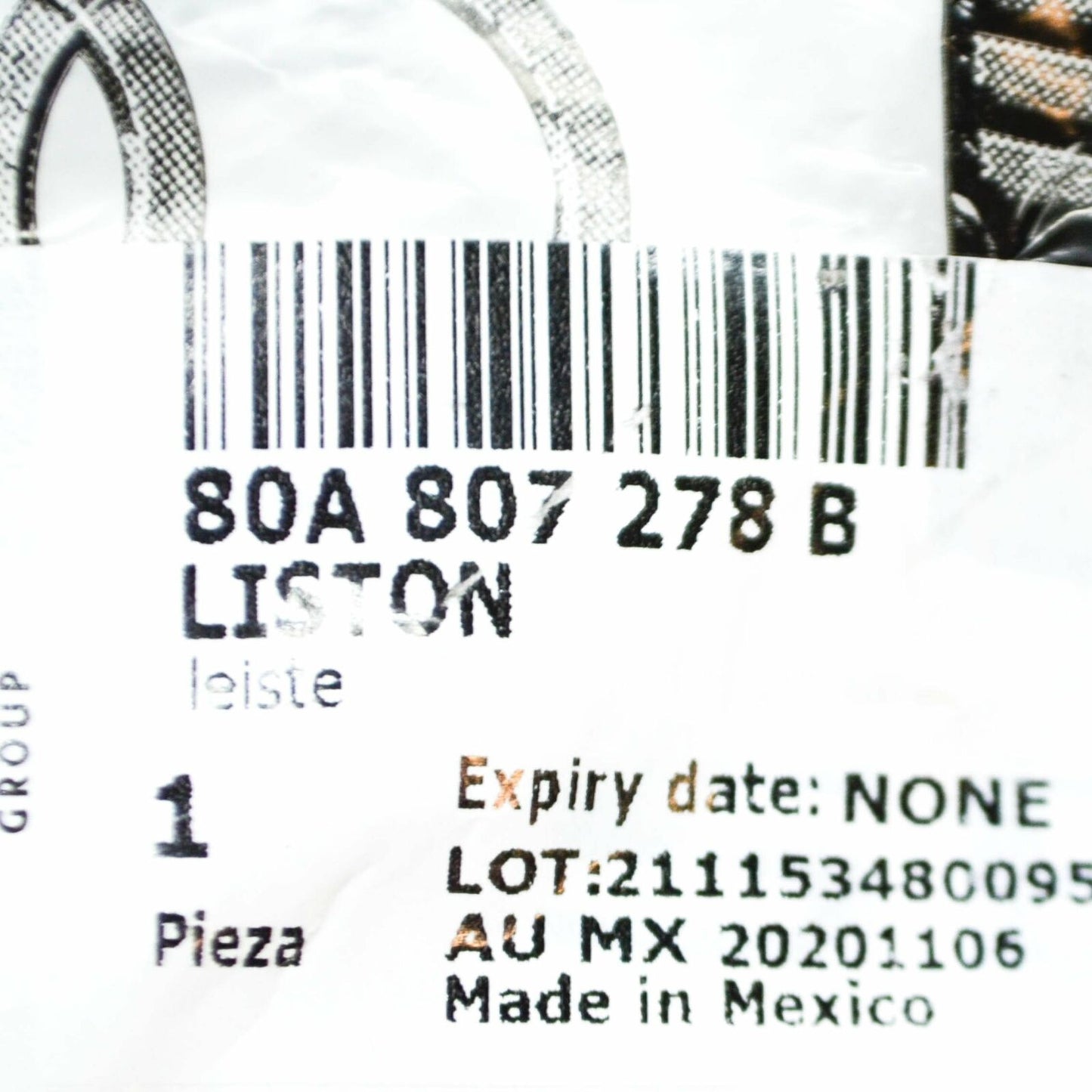 NEW AUDI Q5 80A FRONT RIGHT BUMPER BRACKET RETAINER 80A807278B ORIGINAL