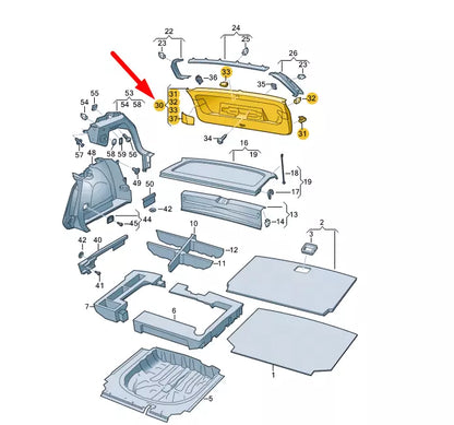 NEW VOLKSWAGEN GOLF MK8 REAR LID LOWER TRIM PANEL 5H6867601B4PK