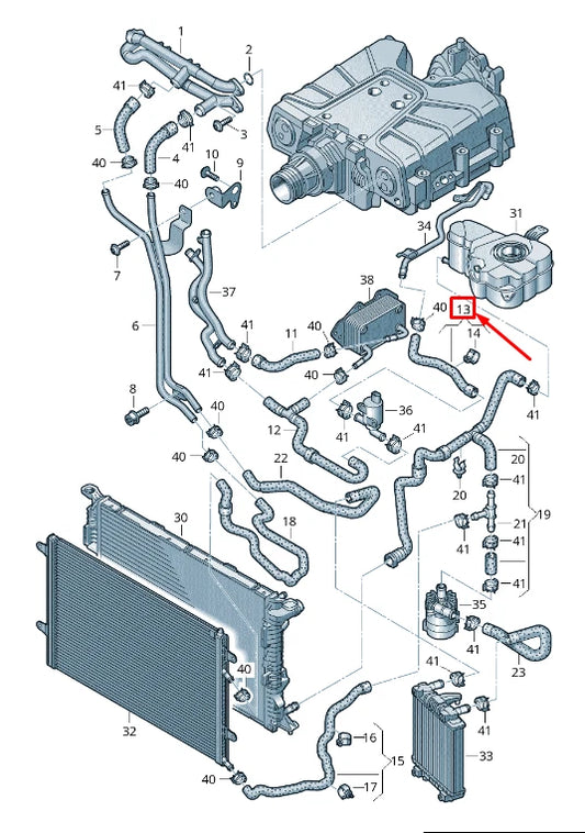 NEW AUDI A8 4H ENGINE COOLANT HOSE 4H0121082Q