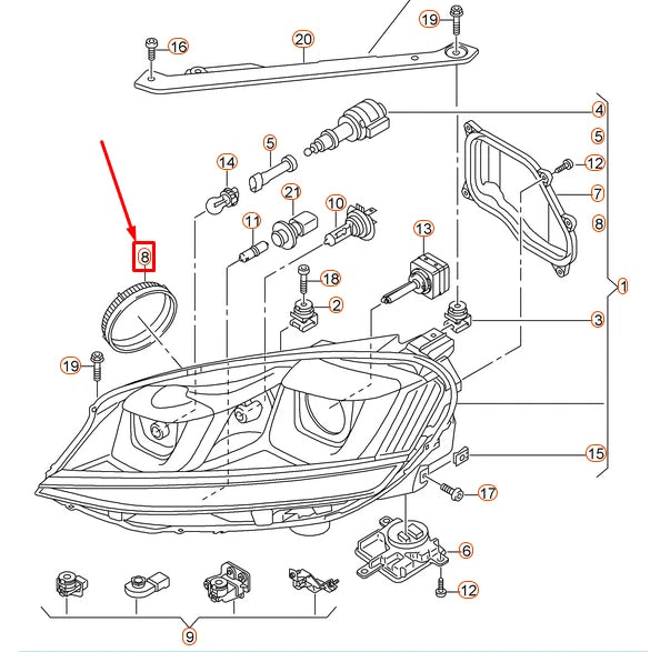 NEW VOLKSWAGEN GOLF MK7 HEADLIGHT CAP 5G0941607B