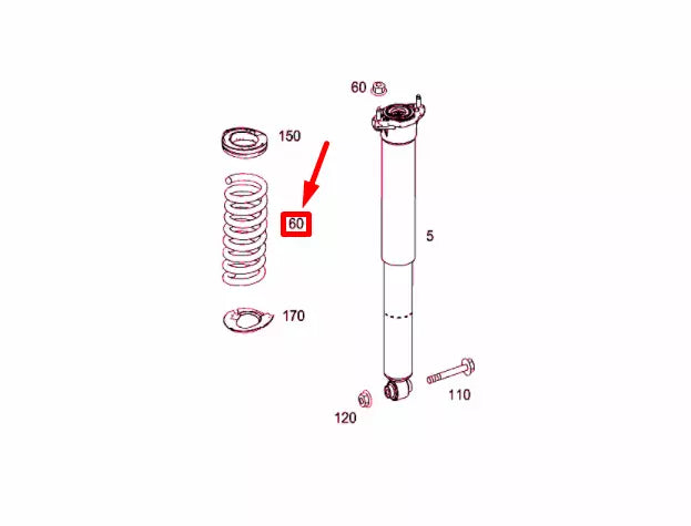 NEW MERCEDES-BENZ GLK X204 REAR COIL SPRING A2043246504 ORIGINAL