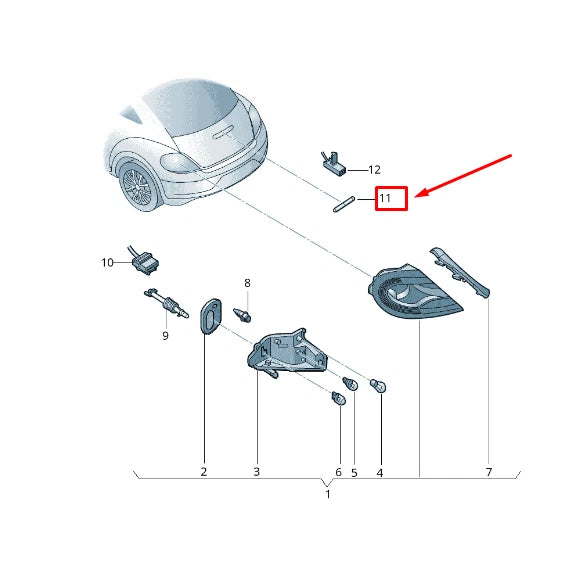 NEW VW BEETLE 5C REAR AUXILIARY STOP LAMP 5C5945097B ORIGINAL