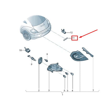 NEW VW BEETLE 5C REAR AUXILIARY STOP LAMP 5C5945097B ORIGINAL