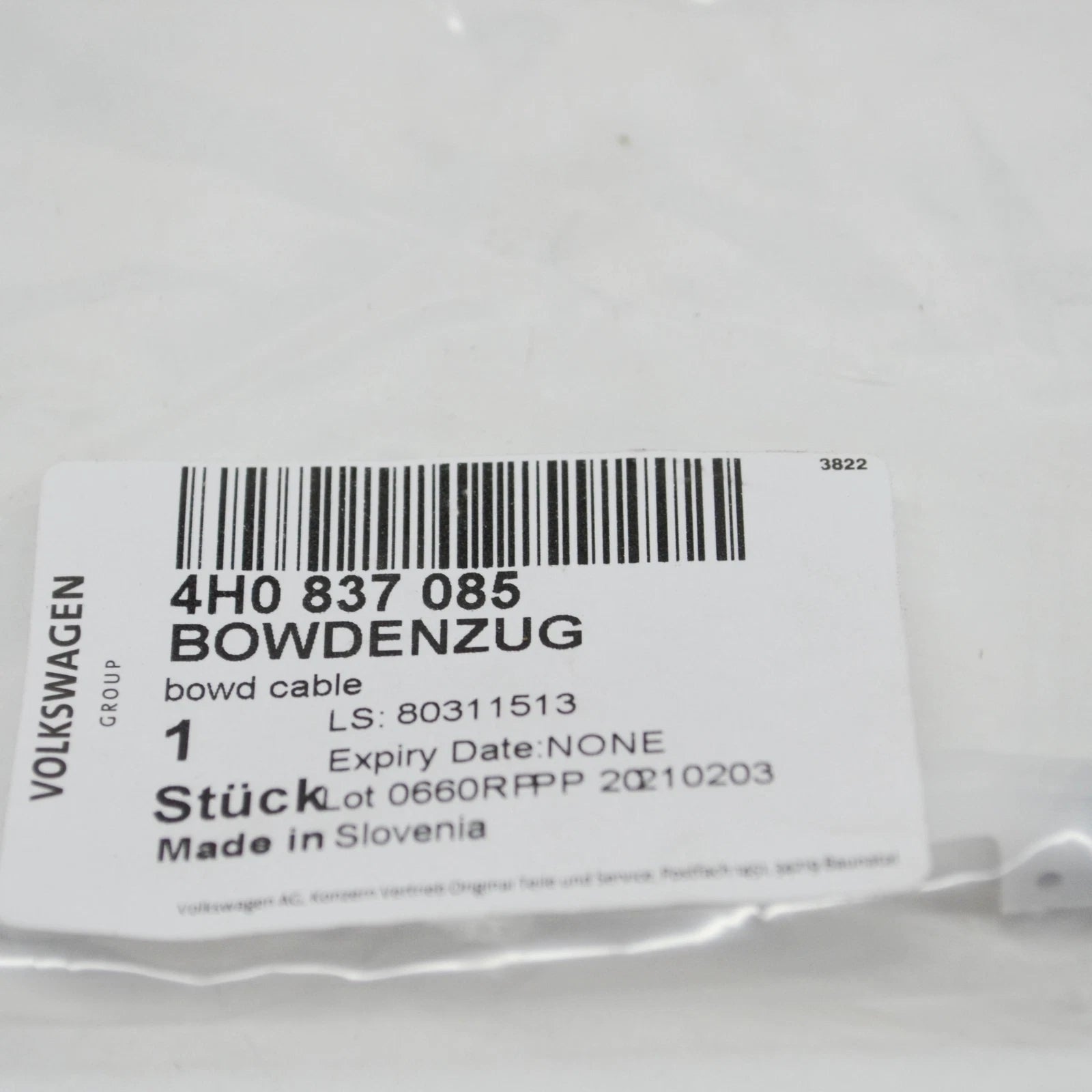 NEW AUDI A8 4H FRONT DOOR LATCH BOWDEN CABLE 4H0837085 ORIGINAL