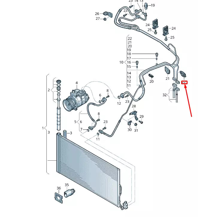 NEW VW TOUAREG 7P REFRIGERANT PIPE GROMMET 7P0820668