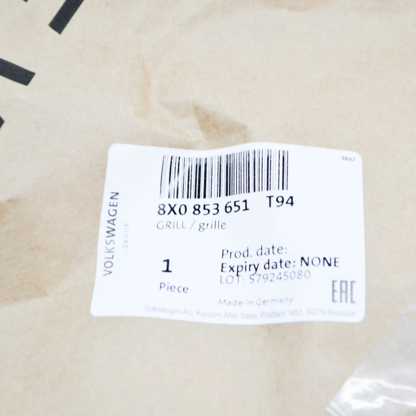 NEW AUDI A1 MK1 FRONT RADIATOR GRILLE 8X0853651T94