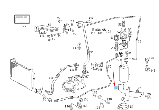 new mb sprinter w903 refrigerant line arrangement bracket a9018321114 original