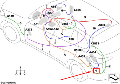 new bmw x5 g05 ethernet line 61118714874 8714874 original