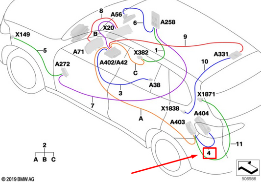new bmw x5 g05 ethernet line 61118714874 8714874 original