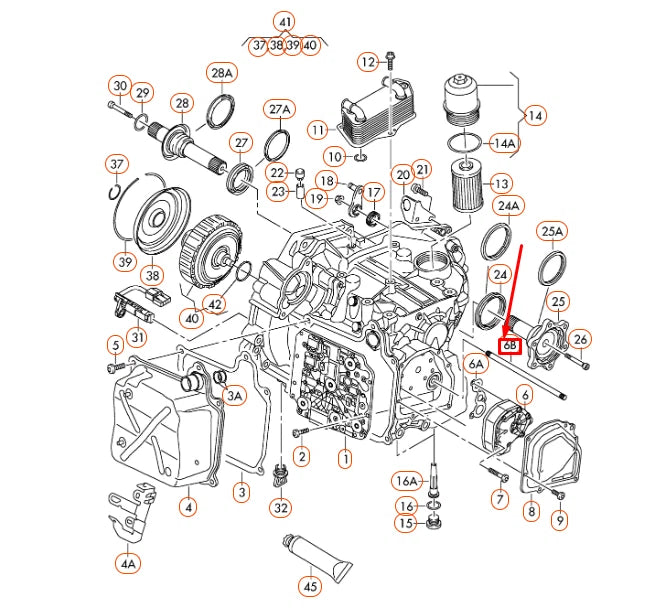 NEW AUDI A3 8P GEARBOX OIL PUMP SHAFT 02E323561C ORIGINAL