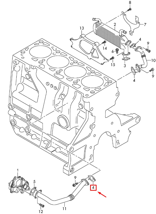 NEW VOLKSWAGEN AMAROK 2H EGR VALVE PIPE GASKET 03L131547N ORIGINAL