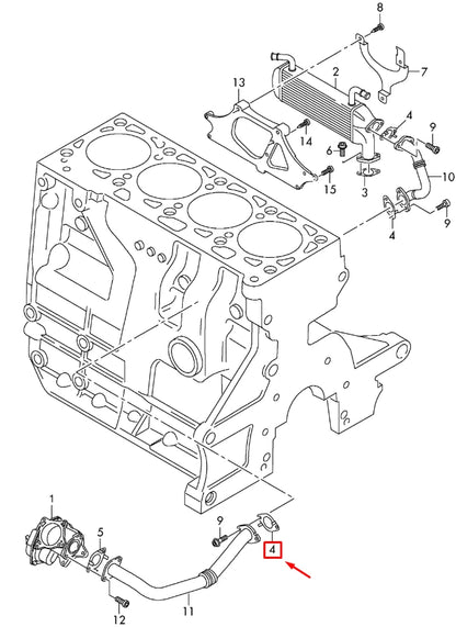 NEW VOLKSWAGEN AMAROK 2H EGR VALVE PIPE GASKET 03L131547N ORIGINAL