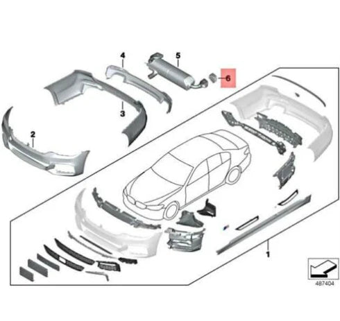 NEW BMW 5 G30 EXHAUST REAR RIGHT TAILPIPE TIP 8631959 18308631959 ORIGINAL