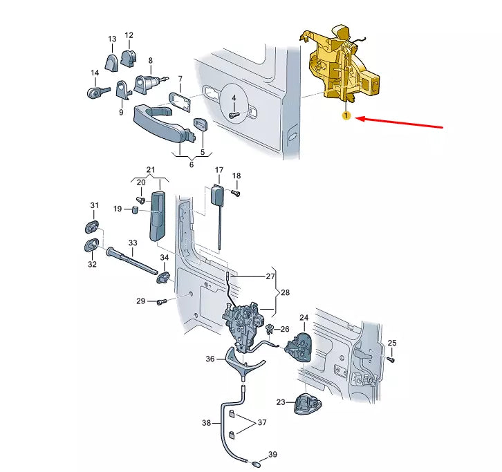 NEW VW TRANSPORTER T5 LEFT SLIDING DOOR MOUNTING BAR 7E0843351C