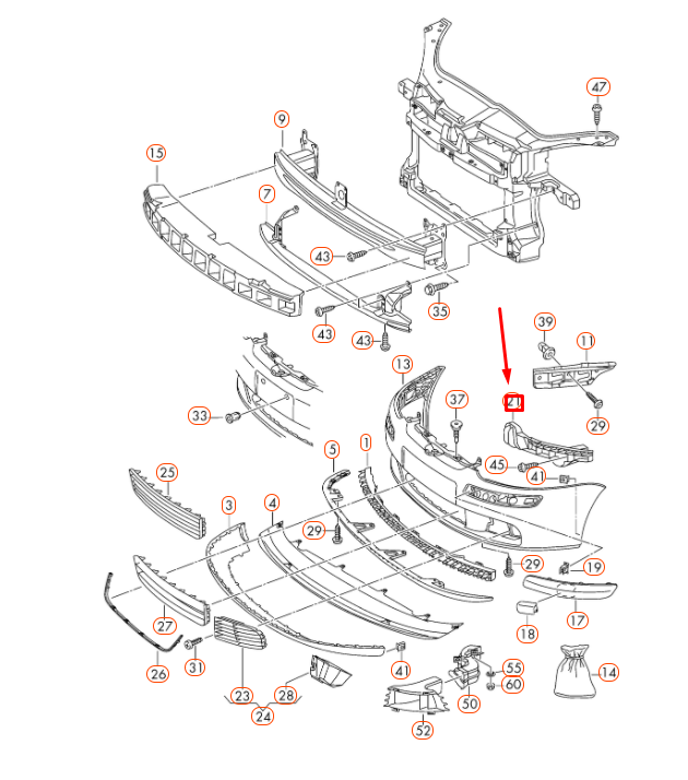 NEW VOLKSWAGEN GOLF MK5 FRONT RIGHT BUMPER GUIDE PROFILE 1K0807890A ORIGINAL