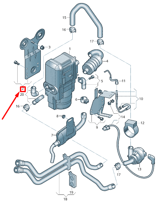 NEW VOLKSWAGEN PASSAT B8 3G HEATER BRACKET 5Q0898595B ORIGINAL