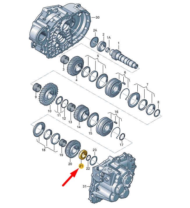 NEW AUDI Q2 TRANSMISSION INPUT SHAFT TAPER ROLLER BEARING 02M311123E ORIGINAL