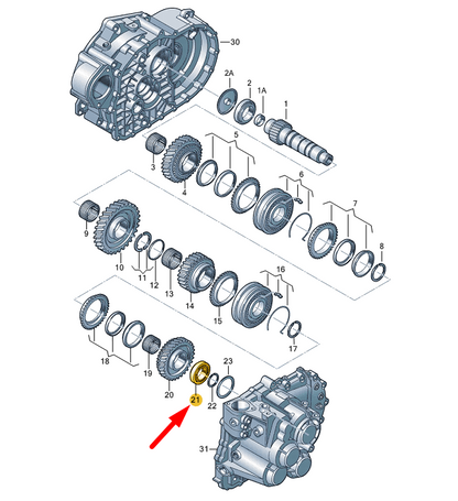 NEW AUDI Q2 TRANSMISSION INPUT SHAFT TAPER ROLLER BEARING 02M311123E ORIGINAL