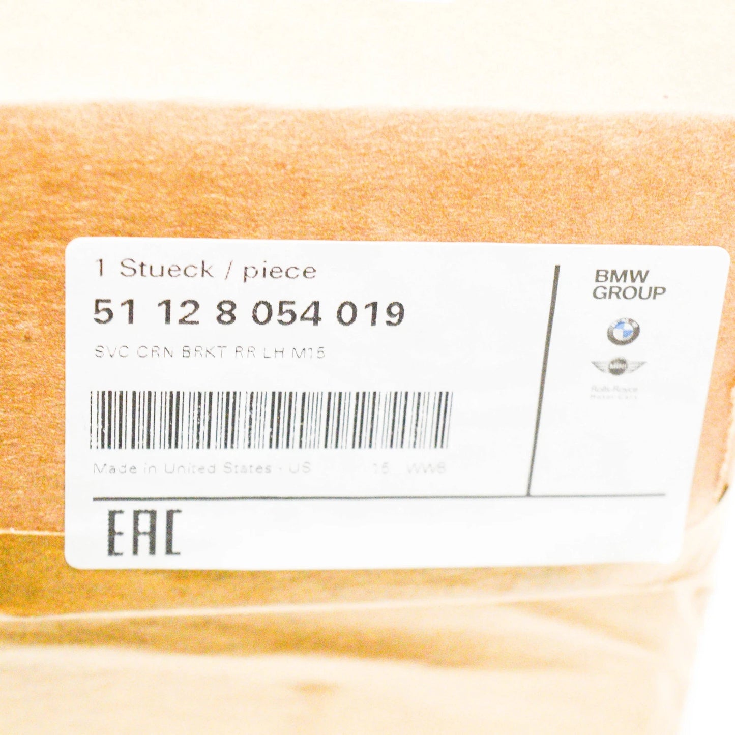 NEW BMW X5 F15 REAR M BUMPER LEFT CORNER MOUNT 51128054019 8054019 ORIGINAL