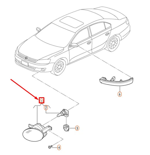 NEW VOLKSWAGEN JETTA A6 MK6 FRONT LEFT FOG LIGHT 5K0941699G ORIGINAL