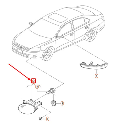 NEW VOLKSWAGEN JETTA A6 MK6 FRONT LEFT FOG LIGHT 5K0941699G ORIGINAL