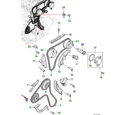 new jaguar xe x760 primary drive auxiliary idler t4n33421 original