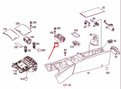 NEW MB S W221 CENTER CONSOLE COMPARTMENT STORAGE SPACE A2216802650 ORIGINAL