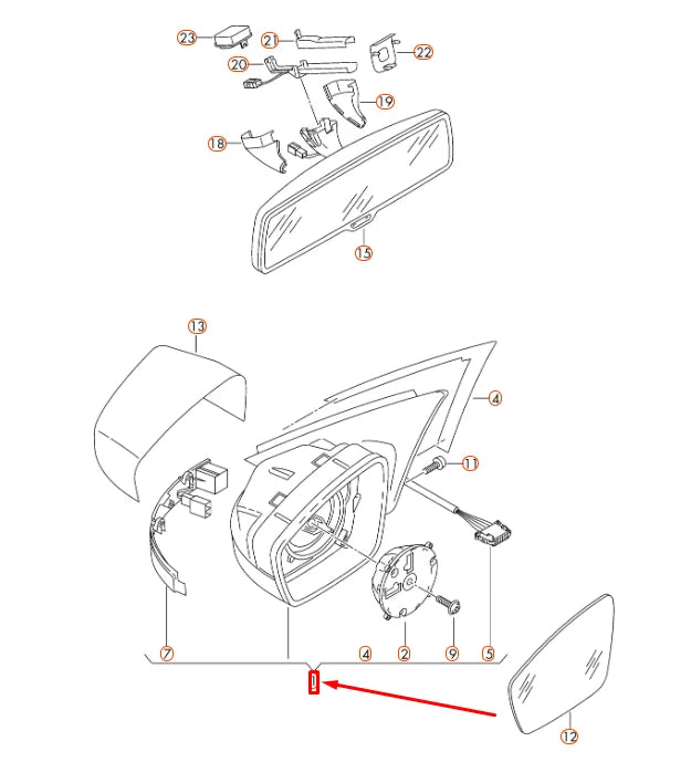 NEW VW PASSAT B8 FRONT LEFT DOOR EXTERIOR MIRROR HOUSING 561857507R9B9 OEM