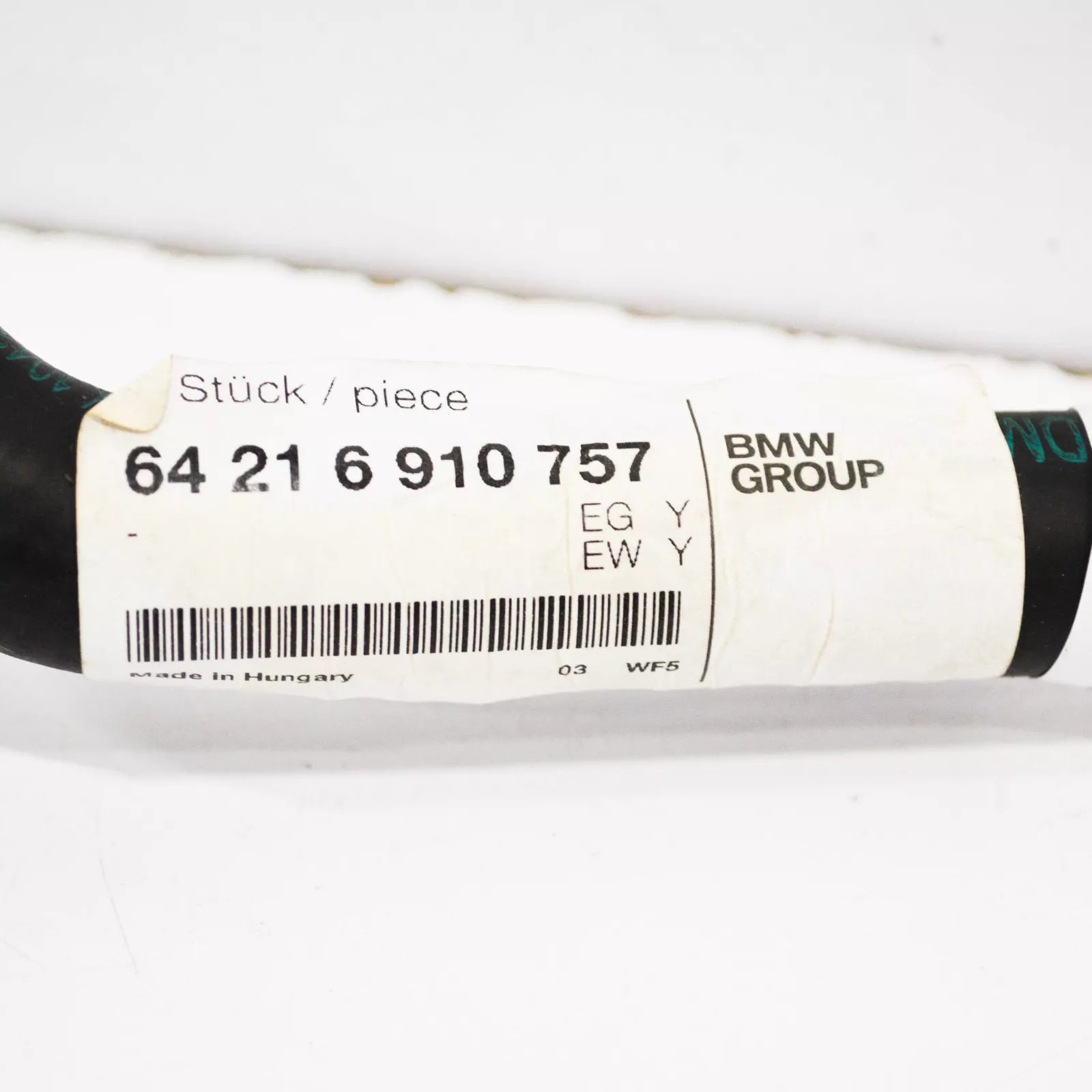 NEW BMW 5 E60 HEATER PIPE HOSE 64216910757 6910757 ORIGINAL