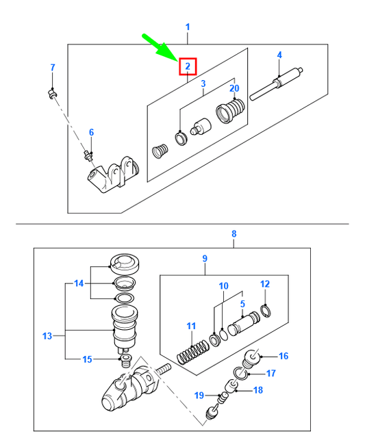new ford ranger mk2 clutch cylinder repair kit 2m34-7a543-aa 4439312 original