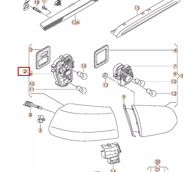 NEW VOLKSWAGEN GOLF MK6 REAR LEFT OUTER TAILLIGHT LAMP 5K0945095M