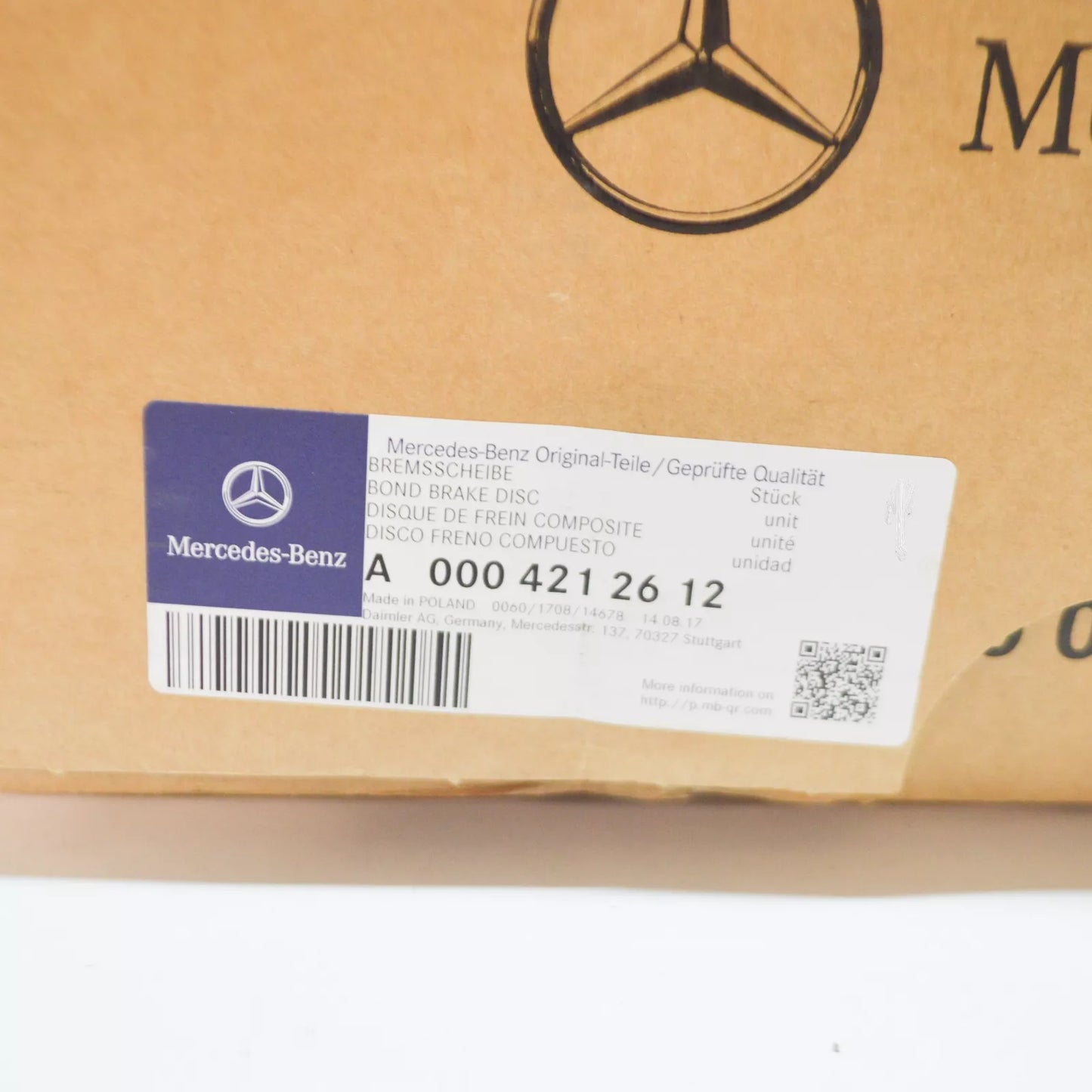 NEW MERCEDES-BENZ C W205 FRONT BRAKE DISC A0004212612 ORIGINAL