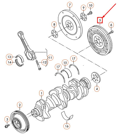 NEW VOLKSWAGEN BEETLE A5 CRANKSHAFT VIBRATION DAMPER 07K105243F ORIGINAL
