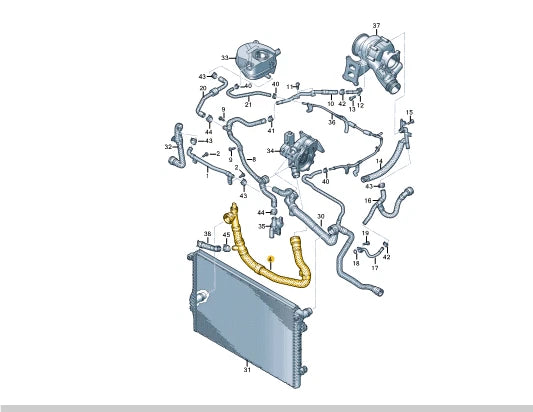 NEW VW ARTEON 3H7 RIGHT LOWER WATER COOLANT RADIATOR HOSE 5WA122051R