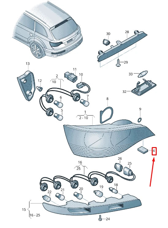 NEW AUDI Q7 4M REAR TAIL LAMP SEAL 4L0945191A