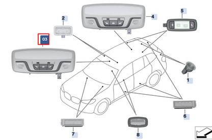 new bmw x4 g02 interior reading lighting 63319365480 original