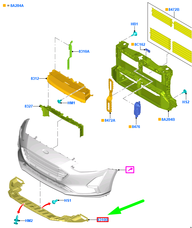 new ford focus mk4 front bumper lower air deflector cover 2199073 original