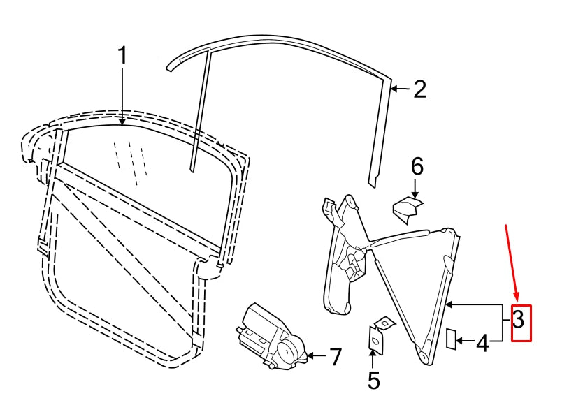 NEW VW TOUAREG 7L FRONT LEFT WINDOW REGULATOR 7L0837461F ORIGINAL