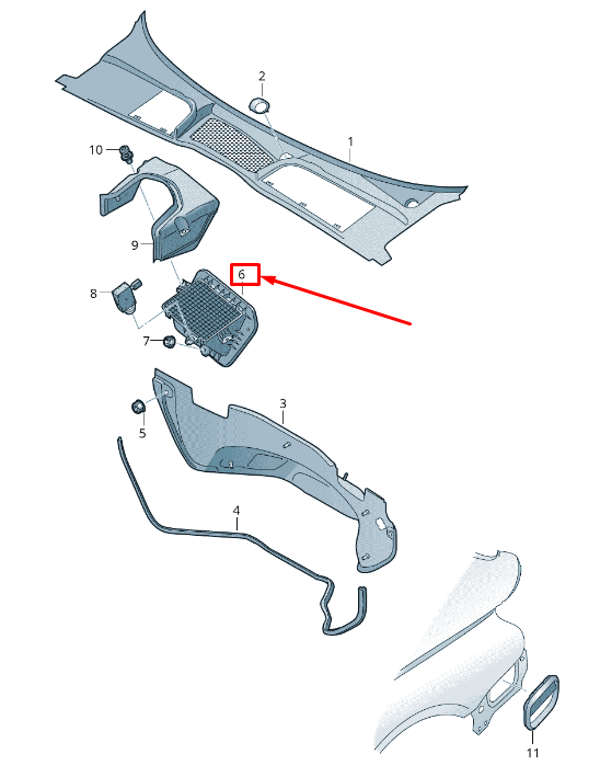 new audi a4 avant b9 air intake duct rhd 8w2819904a original