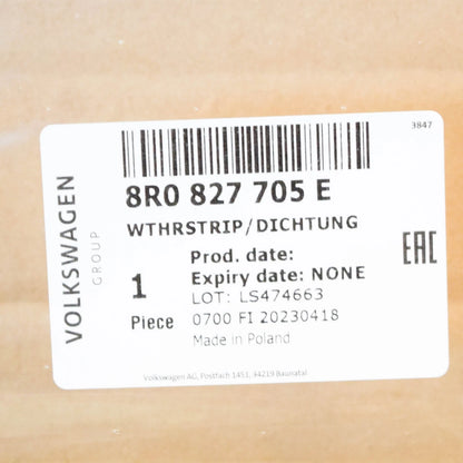 NEW AUDI Q5 8R REAR HATCH SEAL RUBBER 8R0827705E ORIGINAL