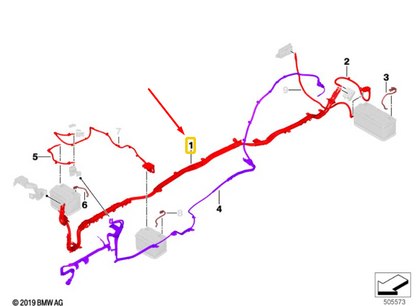 new bmw x5 g05 below-floor positive battery cable 61128720179 original
