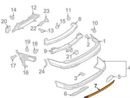 NEW AUDI Q7 4L REAR BUMPER LOWER TRIM 4L0807833A 3FZ ORIGINAL