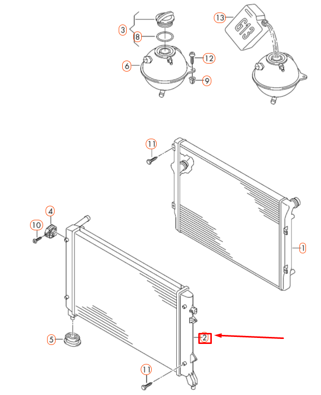 new volkswagen jetta a6 engine cooling radiator 1k0121251eb original