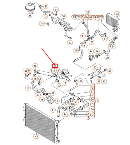 NEW AUDI A3 8P ENGINE COOLANT PIPE 022121050