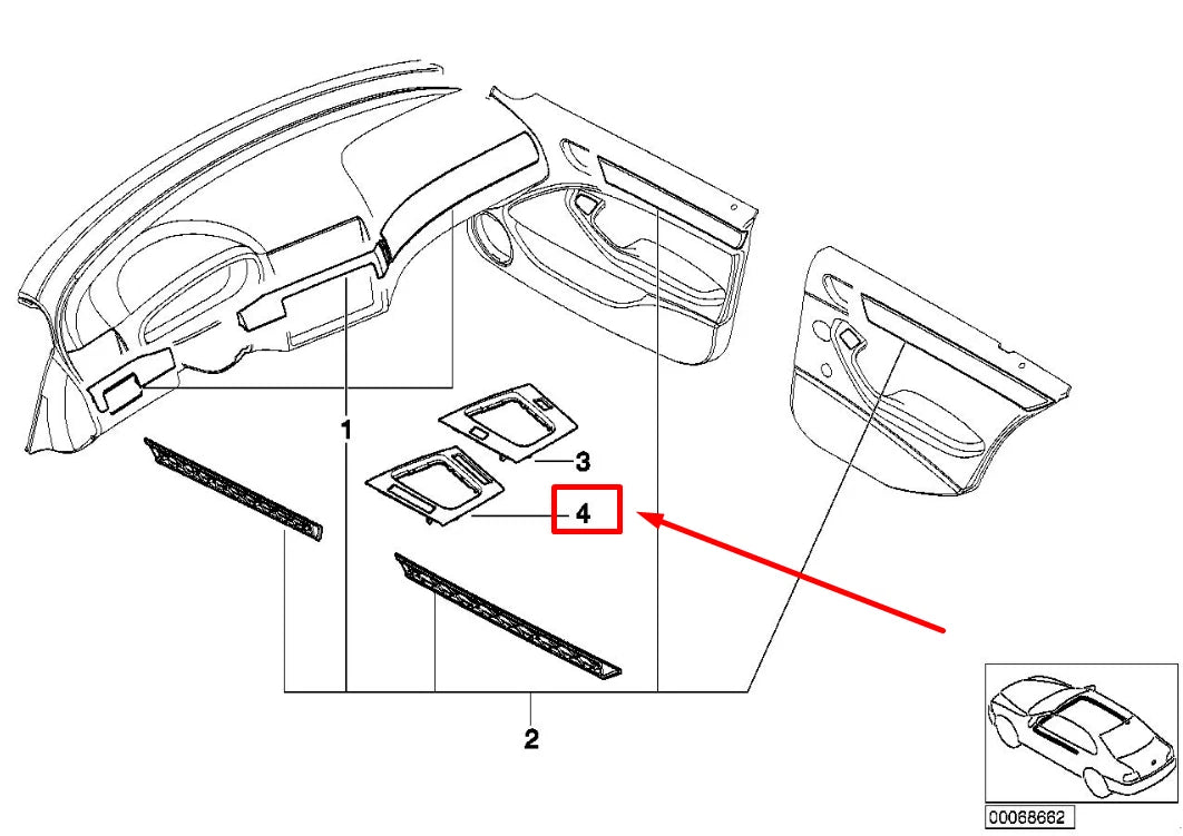 NEW BMW 3 E46 DEPOSITING BOX WOOD BOTTOM PANEL 8239121 51168239121 ORIGINAL