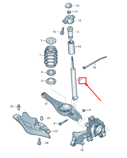 new seat leon 5f rear gas shock absorber 5q0513029ep original